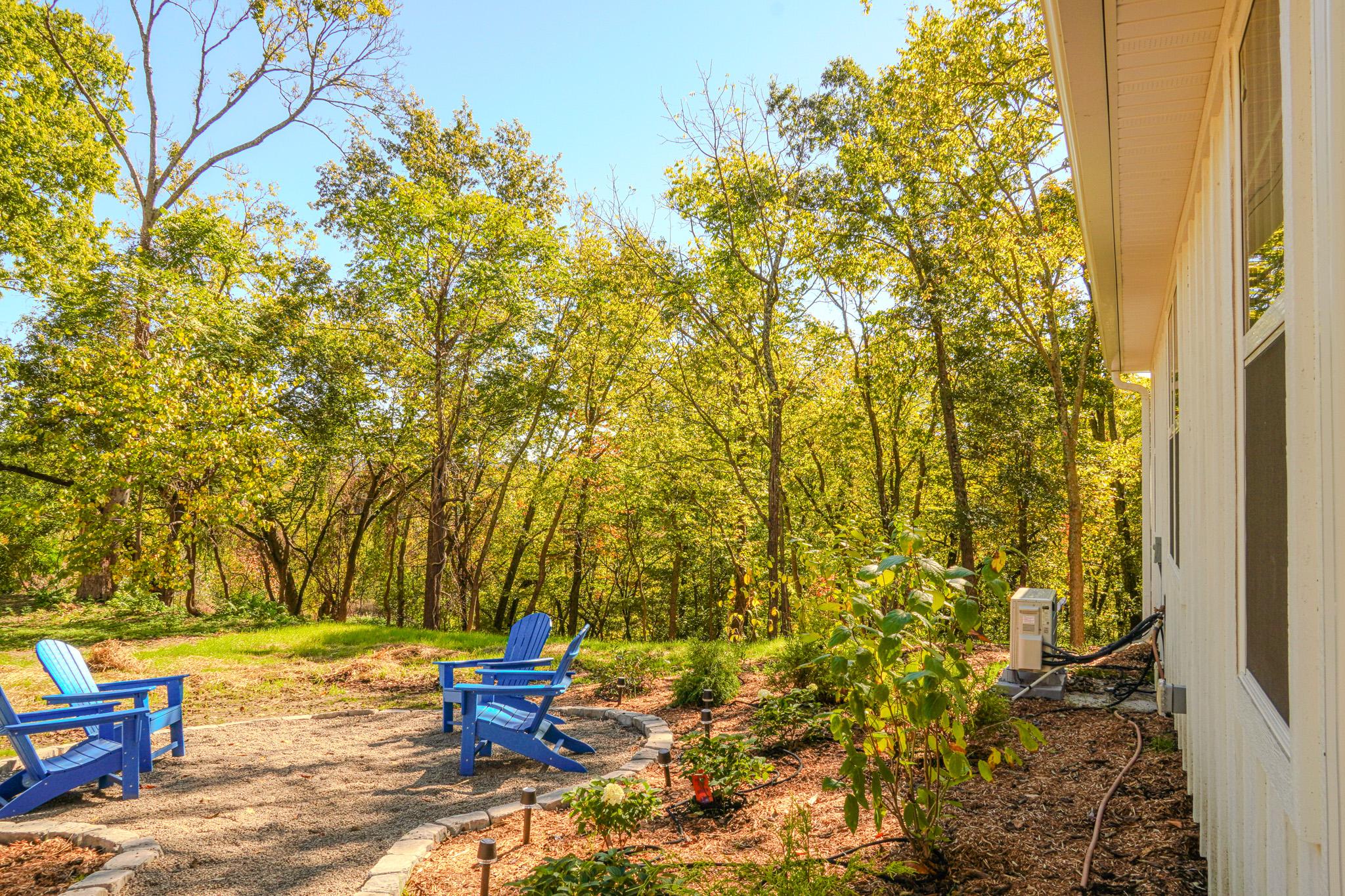 The outdoor seating area by Jack's House.